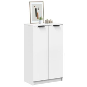 Shoe Cabinet White 59x35x100.5 cm Engineered Wood