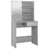 Dressing Table with LED Grey Sonoma 74.5x40x141 cm
