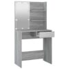 Dressing Table with LED Grey Sonoma 74.5x40x141 cm