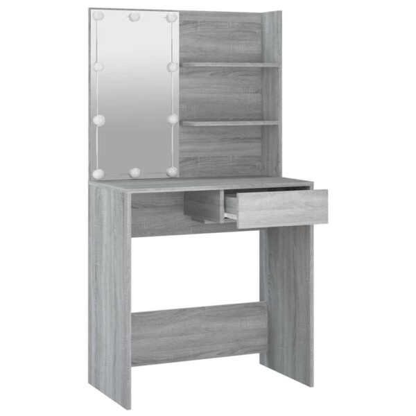 Dressing Table with LED Grey Sonoma 74.5x40x141 cm