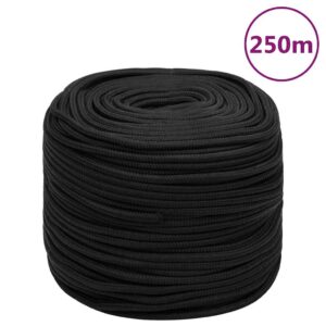 Boat Rope Full Black 8 mm 250 m Polypropylene