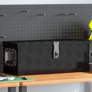 Storage Box Black 60x23.5x23 cm Aluminium