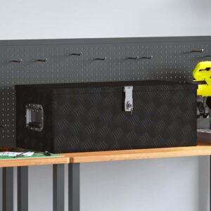 Storage Box Black 80x39x30 cm Aluminium