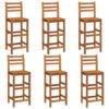 Bar Stools 6 pcs Solid Wood Acacia