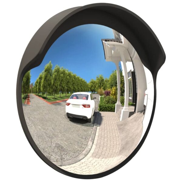 Outdoor Convex Traffic Mirror Black Ã˜60 cm Polycarbonate
