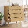Drawer Cabinet OTTA 76.5x39.5x90cm Solid Wood Pine