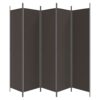 5-Panel Room Divider Brown 250x200 cm Fabric