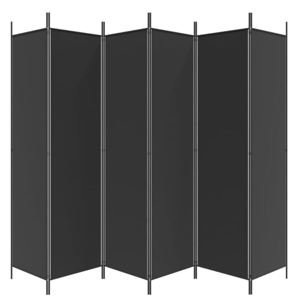 6-Panel Room Divider Black 300x200 cm Fabric
