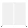 2-Panel Room Divider White 175x180 cm Fabric