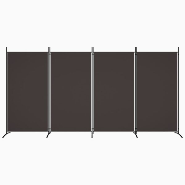 4-Panel Room Divider Brown 346x180 cm Fabric