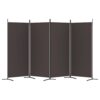4-Panel Room Divider Brown 346x180 cm Fabric