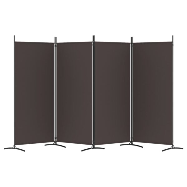 4-Panel Room Divider Brown 346x180 cm Fabric