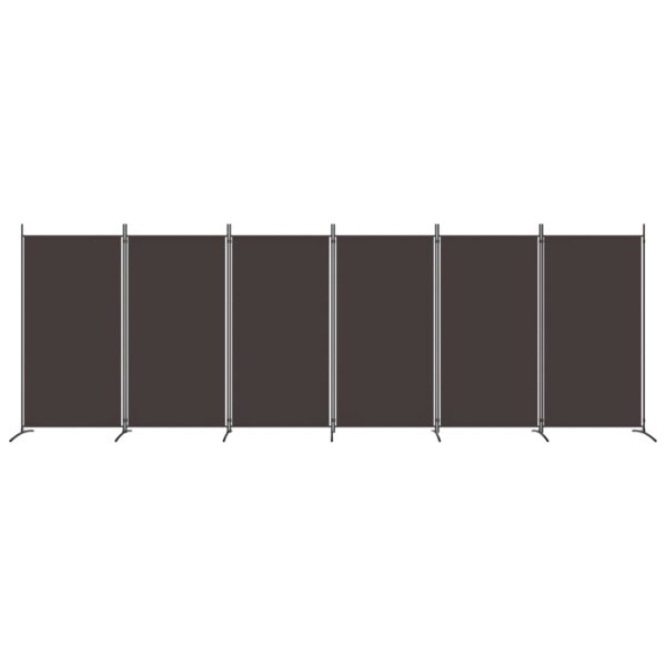 6-Panel Room Divider Brown 520x180 cm Fabric
