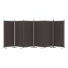 6-Panel Room Divider Brown 520x180 cm Fabric