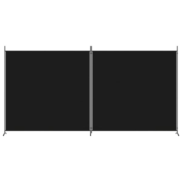 2-Panel Room Divider Black 348x180 cm Fabric