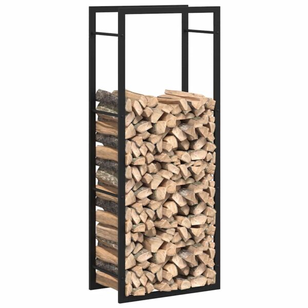 Firewood Rack Matt Black 50x28x132 cm Steel