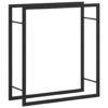 Firewood Rack Matt Black 80x28x86 cm Steel