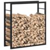 Firewood Rack Matt Black 80x28x86 cm Steel