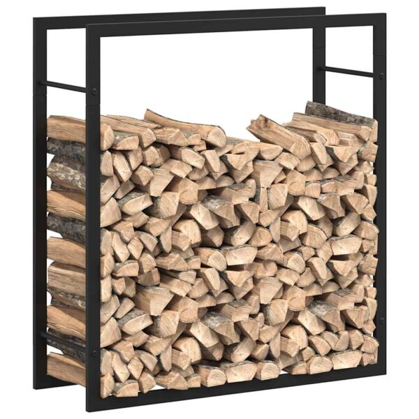 Firewood Rack Matt Black 80x28x86 cm Steel