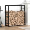Firewood Rack Matt Black 80x28x86 cm Steel