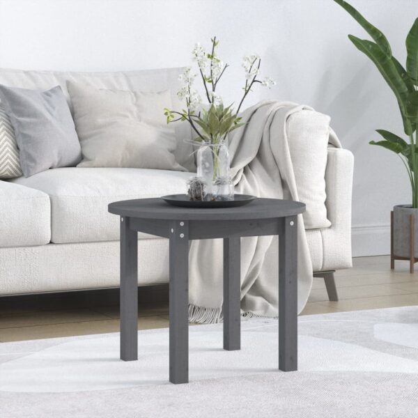 Coffee Table Grey Ã˜ 55x45 cm Solid Wood Pine