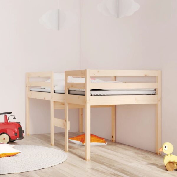 High Sleeper Bed without Mattress 90x190 cm Single Solid Wood Pine