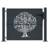 Garden Gate Anthracite 100x75 cm Steel Tree Design