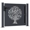 Garden Gate Anthracite 100x75 cm Steel Tree Design