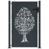 Garden Gate Anthracite 100x125 cm Steel Tree Design