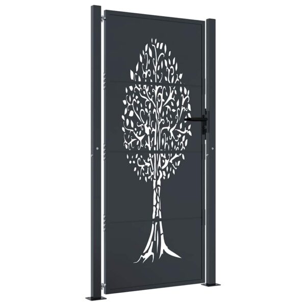 Garden Gate Anthracite 100x200 cm Steel Tree Design