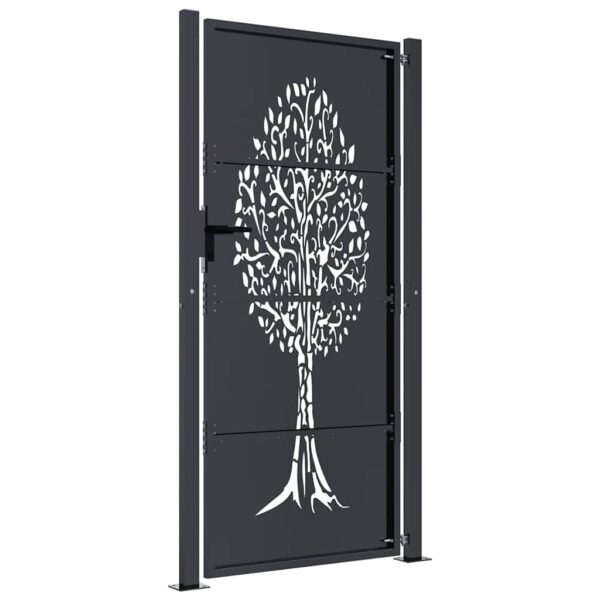 Garden Gate Anthracite 100x200 cm Steel Tree Design