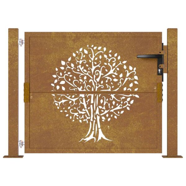 Garden Gate 100x75 cm Corten Steel Tree Design