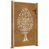 Garden Gate 100x125 cm Corten Steel Tree Design