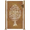 Garden Gate 100x125 cm Corten Steel Tree Design