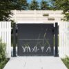 Garden Gate Anthracite 100x75 cm Steel Grass Design
