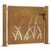 Garden Gate 100x100 cm Corten Steel Grass Design