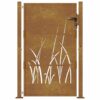 Garden Gate 100x125 cm Corten Steel Grass Design
