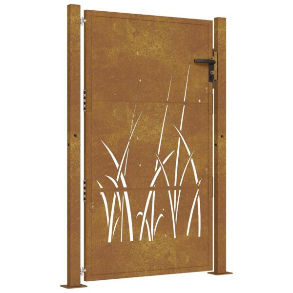 Garden Gate 100x150 cm Corten Steel Grass Design