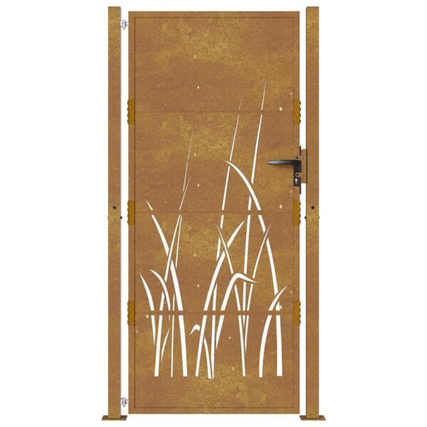Garden Gate 100x175 cm Corten Steel Grass Design