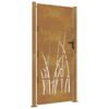 Garden Gate 100x200 cm Corten Steel Grass Design