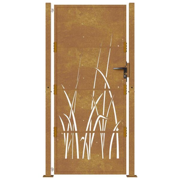 Garden Gate 100x200 cm Corten Steel Grass Design