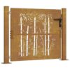 Garden Gate 100x75 cm Corten Steel Bamboo Design