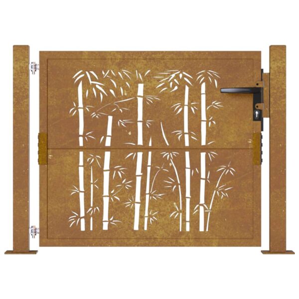 Garden Gate 100x75 cm Corten Steel Bamboo Design