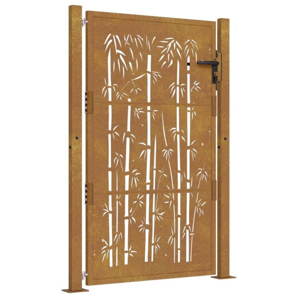 Garden Gate 100x150 cm Corten Steel Bamboo Design