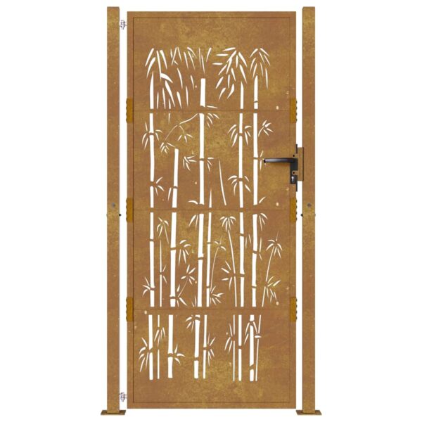 Garden Gate 100x200 cm Corten Steel Bamboo Design