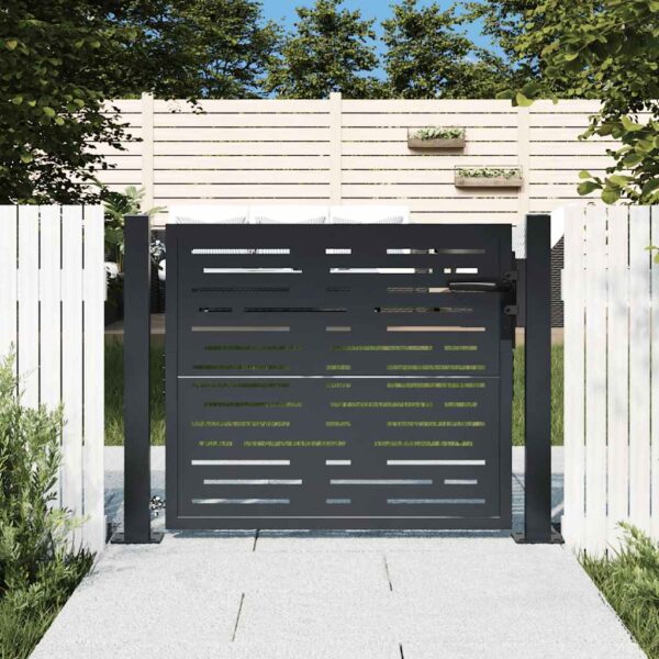 Garden Gate Anthracite 100x75 cm Steel Square Design