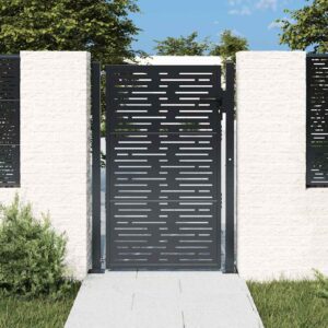 Garden Gate Anthracite 100x150 cm Steel Square Design
