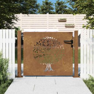 Garden Gate 100x75 cm Corten Steel Tree Design