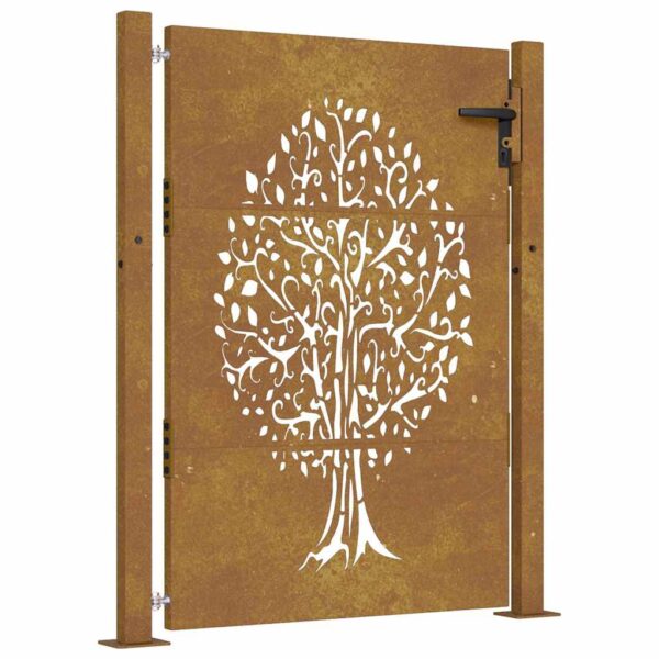 Garden Gate 100x125 cm Corten Steel Tree Design