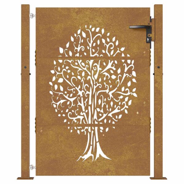 Garden Gate 100x125 cm Corten Steel Tree Design